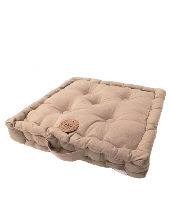 Μαξιλάρι Καρέκλας Μπεζ Βαμβακερό 40x40x8cm