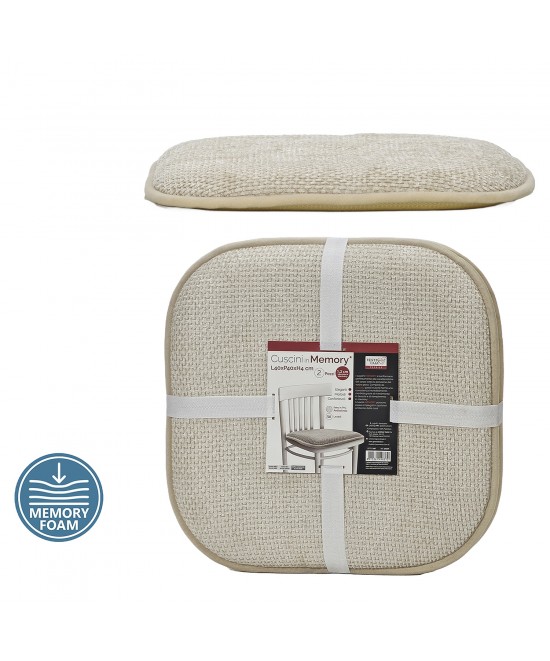 Μαξιλάρι Καρέκλας Memory Foam Ιβουάρ 40x40cm Σετ 2Τμχ