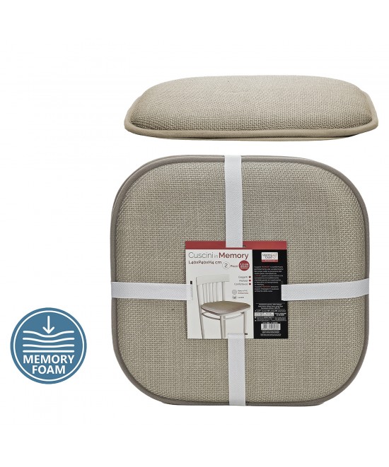 Μαξιλάρι Καρέκλας Memory Foam Τόρτορα 40x40cm Σετ 2Τμχ Μαξιλάρι Καρέκλας Memory Foam Τόρτορα 40x40cm Σετ 2Τμχ