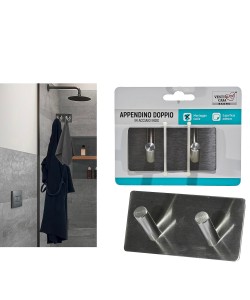 Κρεμάστρα 2 Θέσεων Ανοξείδωτο Ατσάλι 9x3.1x4.5cm