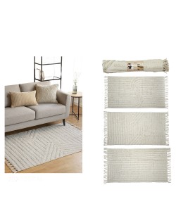 Χαλί Γεωμετρικά Σχήματα Με Κρόσσια 70x120cm Σε 3 Σχέδια