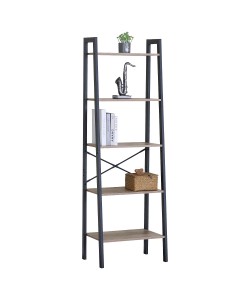 Ραφιέρα ArteLibre TARNOX Με 5 Ράφια Δρυς/Μαύρο MDF/Μέταλλο 56x37.8x172.2cm
