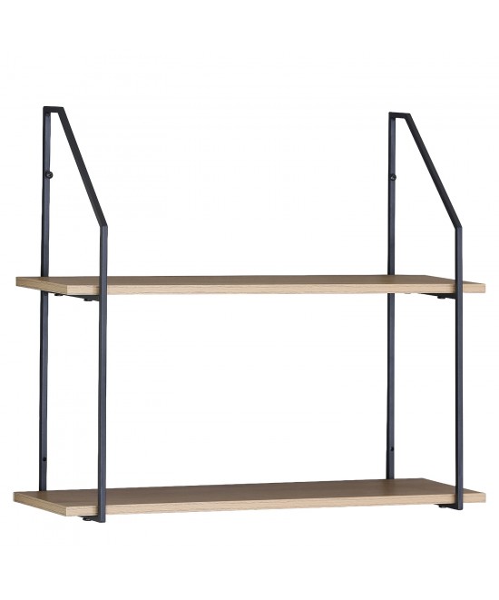 Ραφιέρα Τοίχου ArteLibre OLVAN Δρυς/Μαύρο MDF/Μέταλλο 65x20x52cm Ραφιέρα Τοίχου ArteLibre OLVAN Δρυς/Μαύρο MDF/Μέταλλο 65x20x52cm