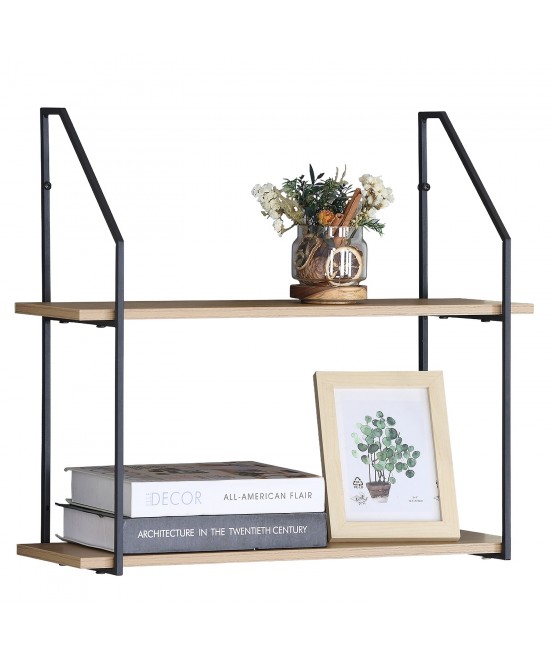 Ραφιέρα Τοίχου ArteLibre OLVAN Δρυς/Μαύρο MDF/Μέταλλο 65x20x52cm Ραφιέρα Τοίχου ArteLibre OLVAN Δρυς/Μαύρο MDF/Μέταλλο 65x20x52cm