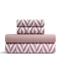 LINO Σετ Παπλωματοθήκη Μονή (160X240) Ikat Dusty Pink