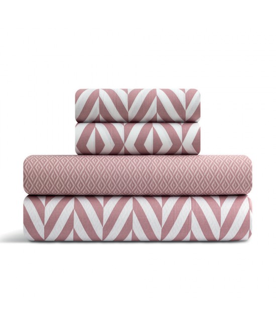 LINO Σετ Παπλωματοθήκη Μονή (160X240) Ikat Dusty Pink