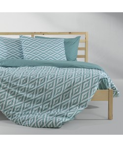 LINO Σετ Παπλωματοθήκη Μονή (160X240) Ikat Μέντα