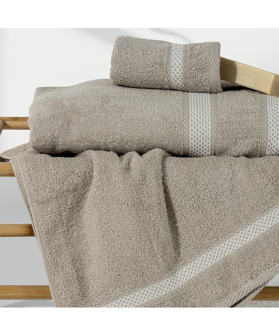 LINO Σετ Πετσέτες 3τμχ Breeze Μπεζ LINO Σετ Πετσέτες 3τμχ Breeze Μπεζ