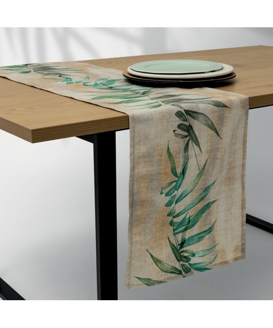 LINO Τραβέρσα Foresta 40x160 Εκρού-Πράσινο