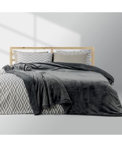 LINO Κουβέρτα Ημίδιπλη Διπλής Όψης 160x220 Erba Γκρι