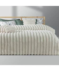 LINO Κουβερτοπάπλωμα Υπέρδιπλο 220x240 Γούνα Natt Off White