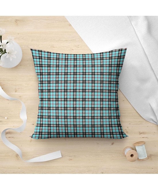 LINO ΜΑΞΙΛΑΡΟΘΗΚΗ TARTAN 601 TURQUOISE 45X45