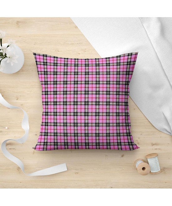 LINO ΜΑΞΙΛΑΡΟΘΗΚΗ TARTAN 301 PINK 45X45