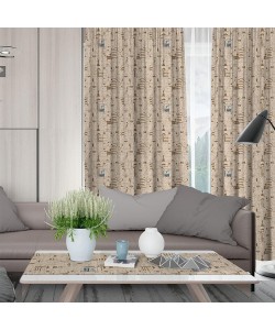 LINO ΚΟΥΡΤΙΝΑ KAU 101 ΜΕ ΤΡΕΣΑ BROWN 135X270 LINO ΚΟΥΡΤΙΝΑ KAU 101 ΜΕ ΤΡΕΣΑ BROWN 135X270