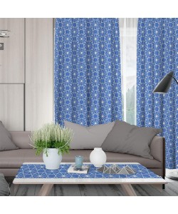 LINO ΚΟΥΡΤΙΝΑ KENZO 602 ΜΕ ΤΡΕΣΑ BLUE 135X270 LINO ΚΟΥΡΤΙΝΑ KENZO 602 ΜΕ ΤΡΕΣΑ BLUE 135X270