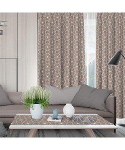 LINO ΚΟΥΡΤΙΝΑ KENZO 102 ΜΕ ΤΡΕΣΑ MOCCA 135X270 LINO ΚΟΥΡΤΙΝΑ KENZO 102 ΜΕ ΤΡΕΣΑ MOCCA 135X270