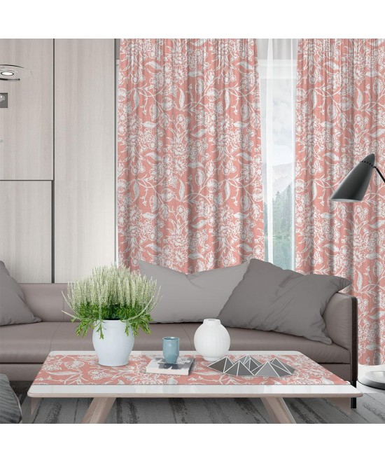 LINO ΚΟΥΡΤΙΝΑ IZAL 301 ΜΕ ΤΡΕΣΑ PINK 135X270 LINO ΚΟΥΡΤΙΝΑ IZAL 301 ΜΕ ΤΡΕΣΑ PINK 135X270