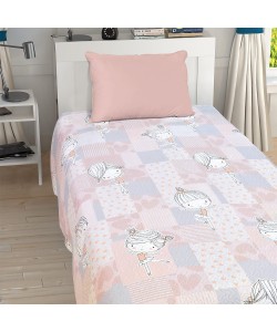 LINO ΚΟΥΒΕΡΛΙ GIRLY PINK-GREY  160X220 LINO ΚΟΥΒΕΡΛΙ GIRLY PINK-GREY  160X220