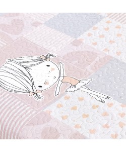 LINO ΚΟΥΒΕΡΛΙ GIRLY PINK-GREY  160X220 LINO ΚΟΥΒΕΡΛΙ GIRLY PINK-GREY  160X220