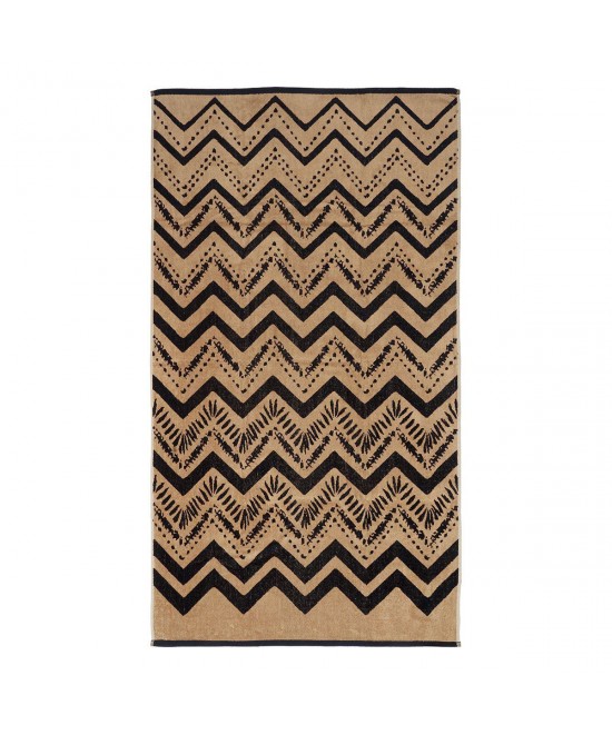LINO ΠΕΤΣΕΤΑ ΘΑΛΑΣΣΗΣ ZIGZAGE BROWN 86X160