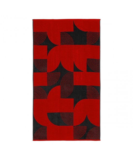 LINO ΠΕΤΣΕΤΑ ΘΑΛΑΣΣΗΣ GEOMETRICO DGREY-RED 86X160 LINO ΠΕΤΣΕΤΑ ΘΑΛΑΣΣΗΣ GEOMETRICO DGREY-RED 86X160