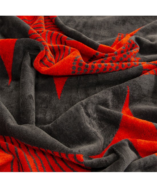LINO ΠΕΤΣΕΤΑ ΘΑΛΑΣΣΗΣ GEOMETRICO DGREY-RED 86X160 LINO ΠΕΤΣΕΤΑ ΘΑΛΑΣΣΗΣ GEOMETRICO DGREY-RED 86X160