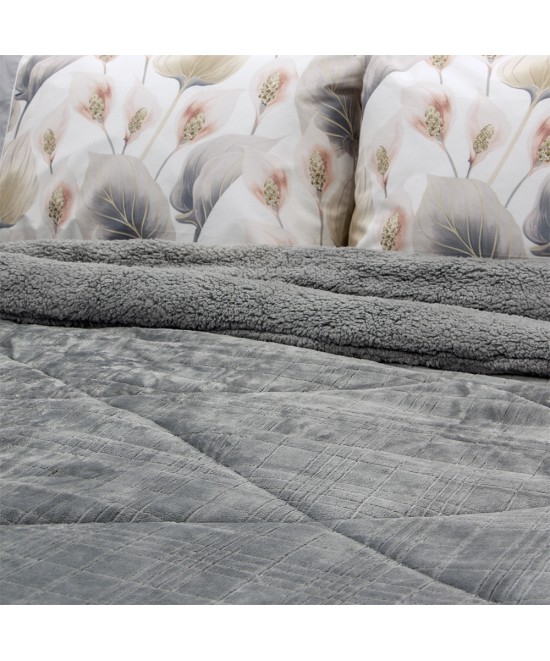 LINO ΚΟΥΒΕΡΤΟΠΑΠΛΩΜΑ DANIA GREY 220X240 LINO ΚΟΥΒΕΡΤΟΠΑΠΛΩΜΑ DANIA GREY 220X240