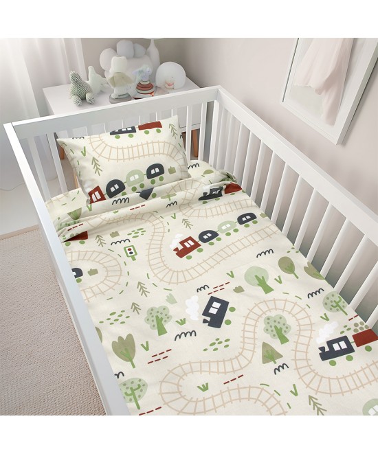 LINO BEBE ΣΕΤ ΣΕΝΤΟΝΙΑ FOREST EXPRESS GREEN 120X180