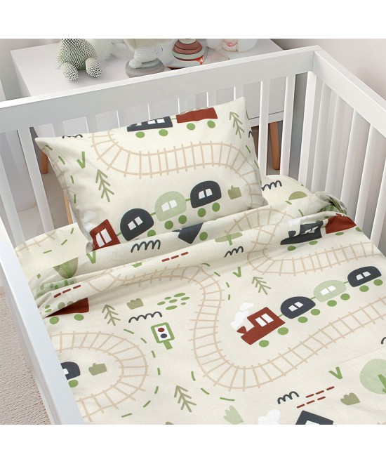 LINO BEBE ΣΕΤ ΣΕΝΤΟΝΙΑ FOREST EXPRESS GREEN 120X180