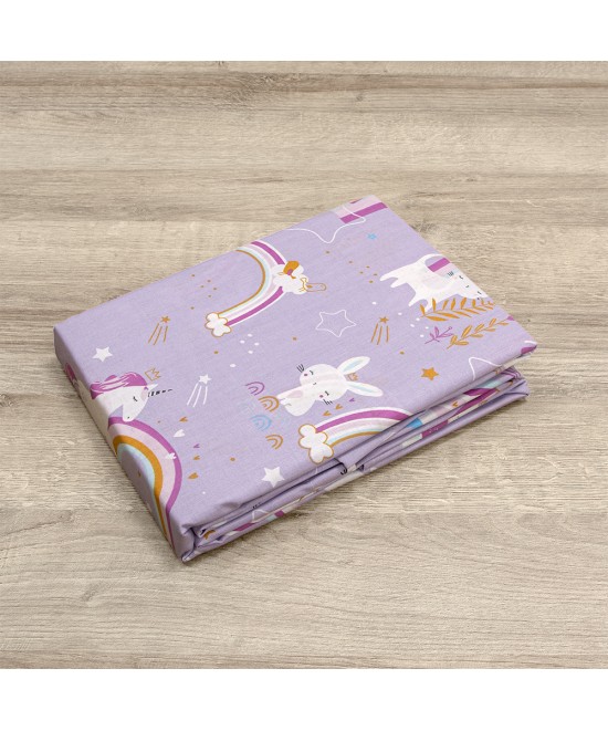 LINO BEBE ΣΕΤ ΣΕΝΤΟΝΙΑ RAINBOW GALLOP LILAC 120X180