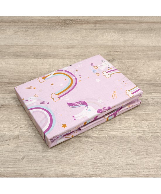 LINO BEBE ΣΕΤ ΣΕΝΤΟΝΙΑ RAINBOW GALLOP PINK 120X180