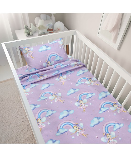LINO BEBE ΣΕΤ ΣΕΝΤΟΝΙΑ ENHANCED RAINBOW LILAC 120X180