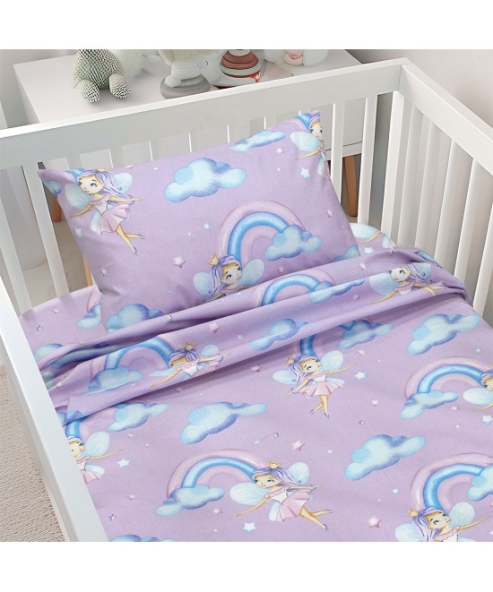LINO BEBE ΣΕΤ ΣΕΝΤΟΝΙΑ ENHANCED RAINBOW LILAC 120X180
