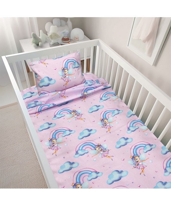 LINO BEBE ΣΕΤ ΣΕΝΤΟΝΙΑ ENHANCED RAINBOW PINK 120X180