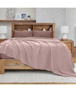 LINO Κουβέρτα King Size(240x260) Πικέ Cocoon Ροζ