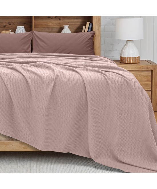 LINO Κουβέρτα King Size(240x260) Πικέ Cocoon Ροζ