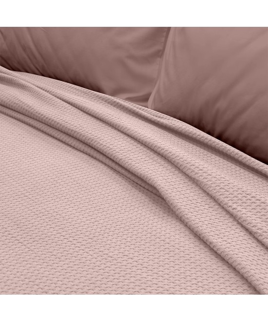 LINO Κουβέρτα King Size(240x260) Πικέ Cocoon Ροζ
