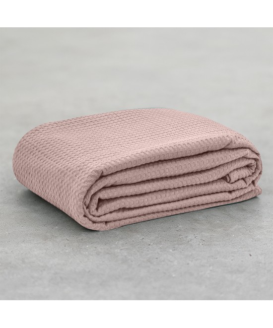 LINO Κουβέρτα King Size(240x260) Πικέ Cocoon Ροζ