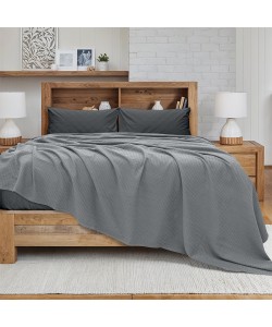 LINO Κουβέρτα King Size (240x260) Πικέ Cocoon Γκρι