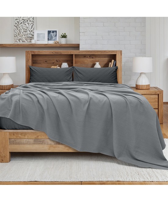 LINO Κουβέρτα King Size (240x260) Πικέ Cocoon Γκρι LINO Κουβέρτα King Size (240x260) Πικέ Cocoon Γκρι