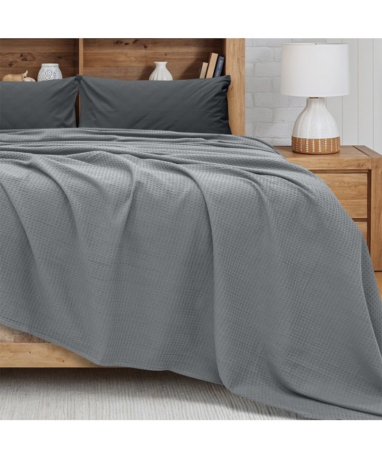 LINO Κουβέρτα King Size (240x260) Πικέ Cocoon Γκρι LINO Κουβέρτα King Size (240x260) Πικέ Cocoon Γκρι