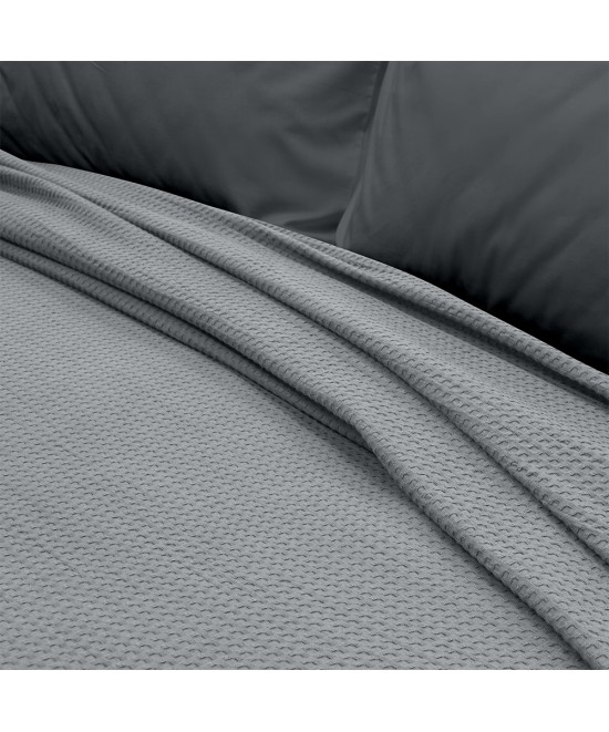 LINO Κουβέρτα King Size (240x260) Πικέ Cocoon Γκρι LINO Κουβέρτα King Size (240x260) Πικέ Cocoon Γκρι