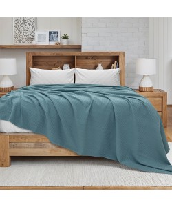LINO Κουβέρτα King Size (240x260) Πικέ Cocoon Πετρόλ