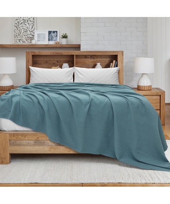 LINO Κουβέρτα King Size (240x260) Πικέ Cocoon Πετρόλ LINO Κουβέρτα King Size (240x260) Πικέ Cocoon Πετρόλ