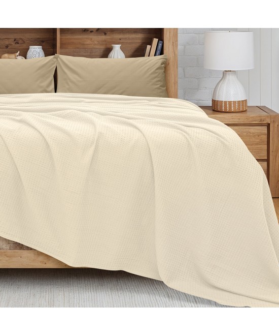 LINO Κουβέρτα King Size (240x260) Πικέ Cocoon Εκρού