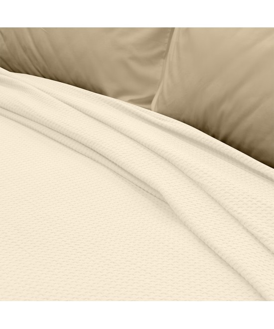 LINO Κουβέρτα King Size (240x260) Πικέ Cocoon Εκρού