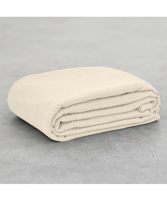 LINO Κουβέρτα Ημίδιπλη (170x240) Πικέ Cocoon Εκρού