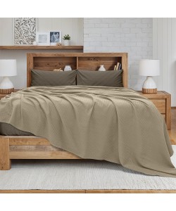 LINO Κουβέρτα King size (240x260) Πικέ Cocoon Μόκα