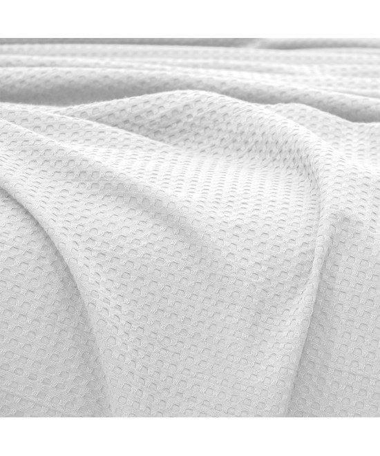 LINO Κουβέρτα King size (240x260) Πικέ Cocoon Λευκό