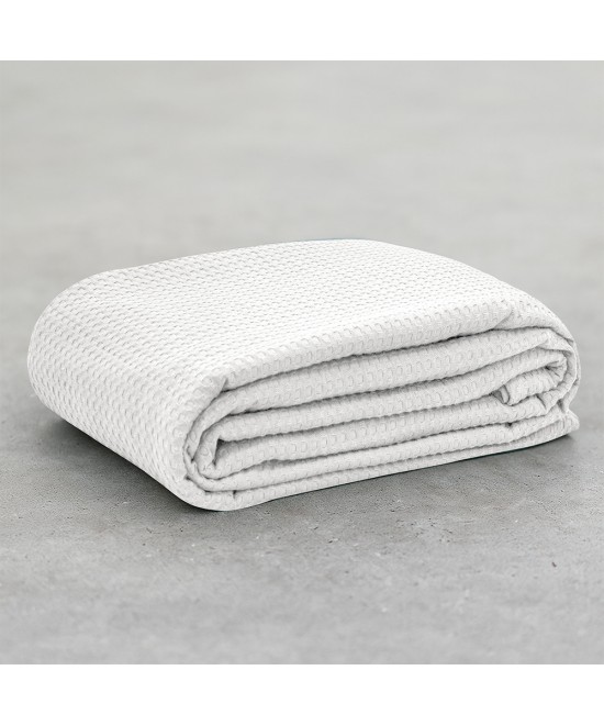 LINO Κουβέρτα King size (240x260) Πικέ Cocoon Λευκό